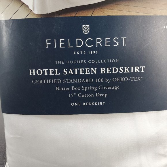 Fieldcrest Hotel Sateen Bedskirt King 15" Drop - Picture 2 of 5